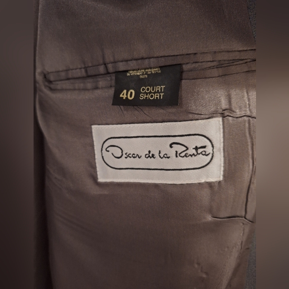 Oscar de la Renta - Men's Double Breasted Grey Blazer Size 40 Short - Picture 3 of 6